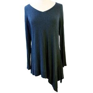 EILEEN FISHER Asymmetrical Hem Tunic Top Shirt L